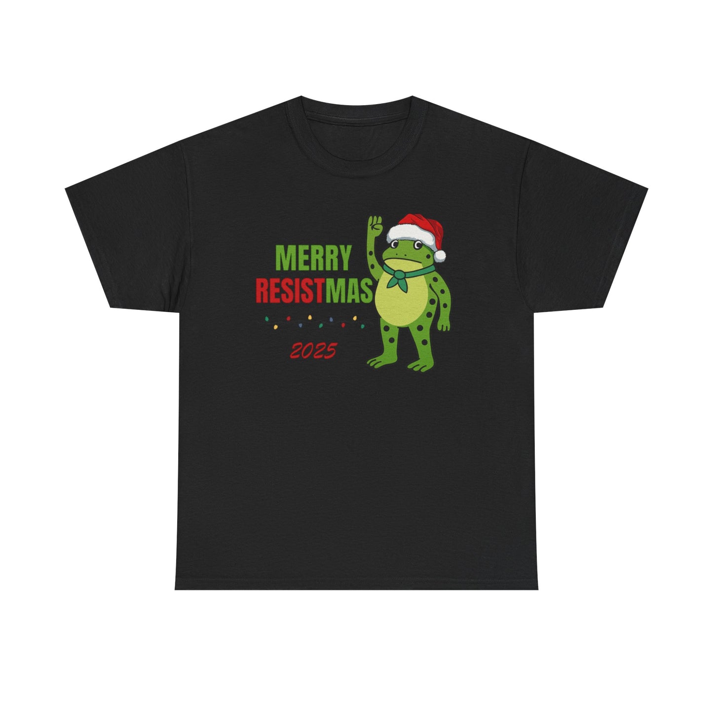 Merry Resistmas 2025 Tee, Funny Holiday T-Shirt, Christmas Gift, Unisex Cotton Top, Trendy Party Apparel, 2025 Celebratory Wear