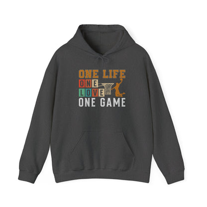 Basketball Lover Tee, One Life One Love One Game Hoodie, Unisex Sweatshirt, Sporty Sweatshirt, Gift for Sports Lovers, Casual Hoodie
