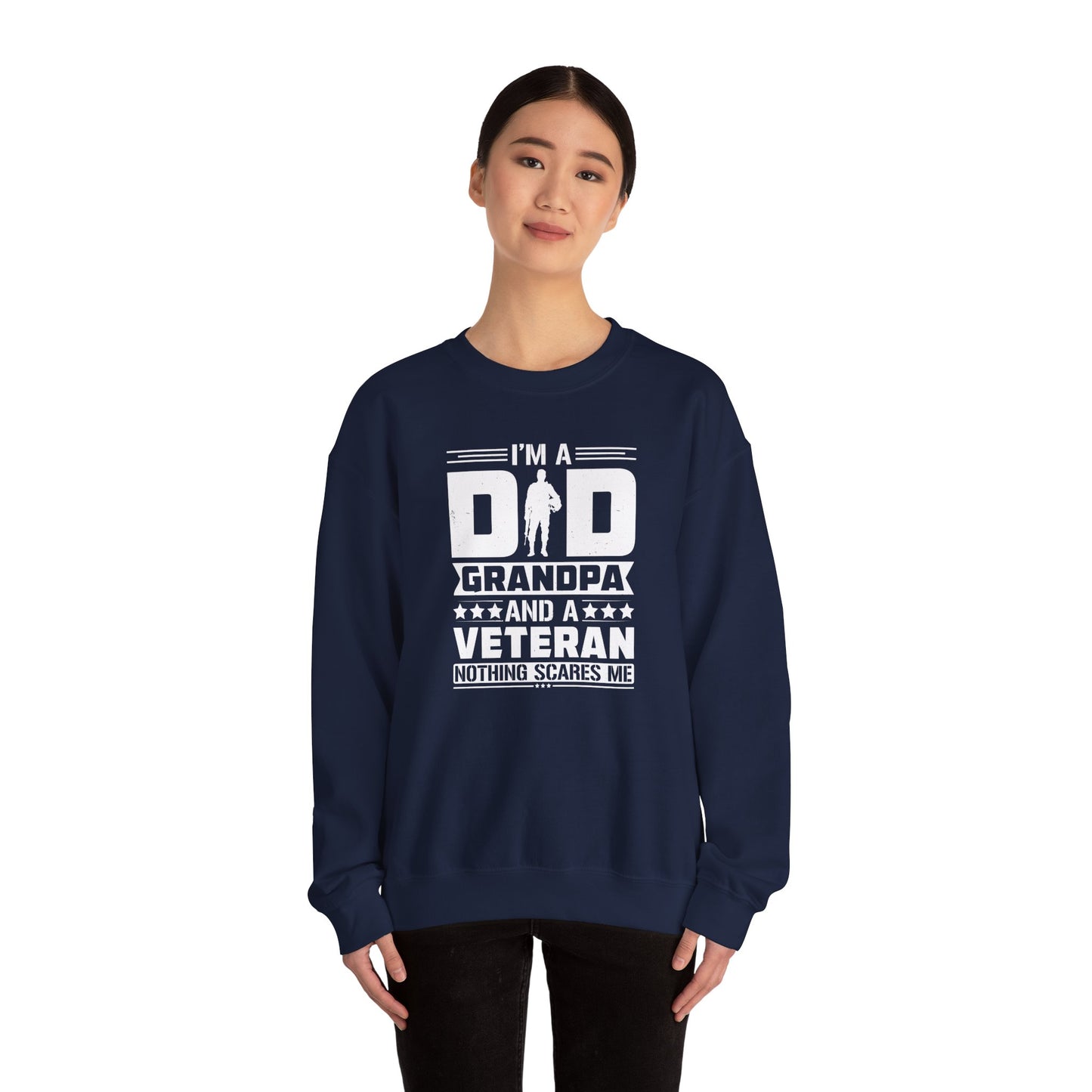 Veteran Grandpa  Cozy Casual Wear Sweatshirt, Father's Day Gift, Military Tribute, Proud Grandpa, Gift for Veteran's Grandpa, Military Pride