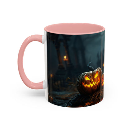 Halloween Pumpkin Accent Coffee Mug, Spooky Decor for Fall, Perfect Gift for Halloween Lovers, Seasonal Drinkware, Gift for Halloween Day