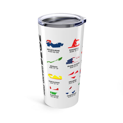 2026 Grand Prix Track Flags Tumbler, Formula One Circuits Travel Cup, F1 Racing Icons Stainless Steel Mug, Motorsport Fan Gift 20oz