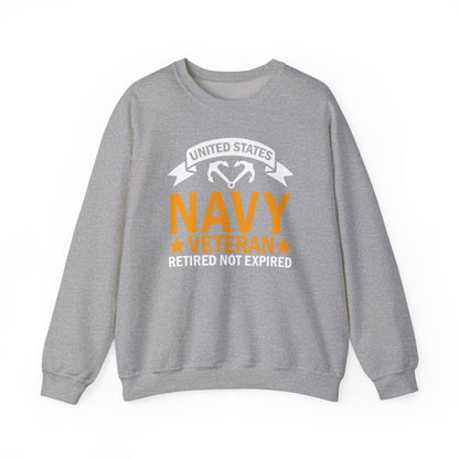 Navy Veteran Crewneck Sweatshirt, Military Pride Sweater,  Gift for Veterans, Retirement Gift, Casual Comfort Wear, Gift for mom