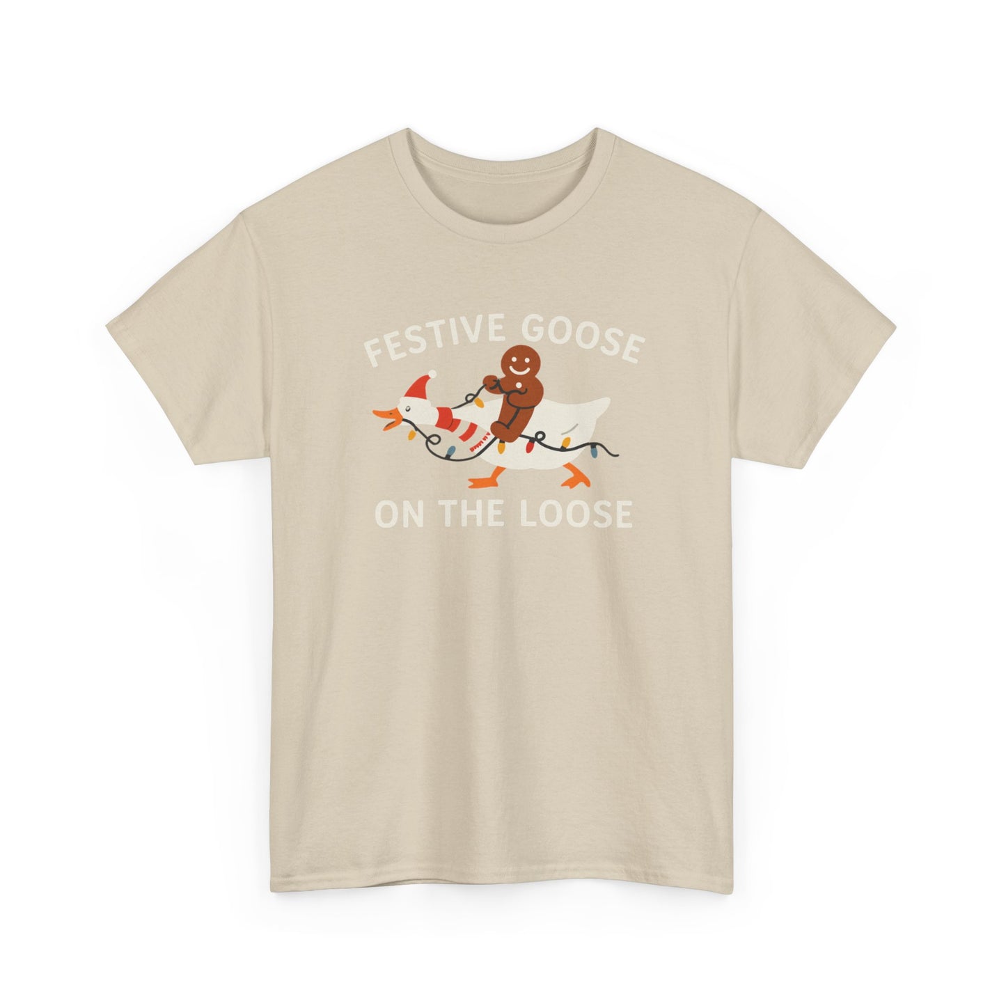 Festive Goose on the Loose Shirt, Funny Christmas Gingerbread Tee,  Holiday Comfort Colors T-Shirt, Cute Xmas Gift for Her and Him