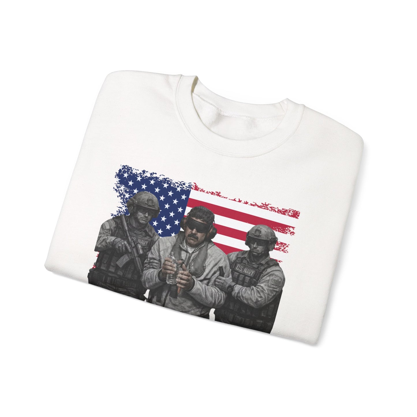 Maduro Captured 2026 Venezuela Libre Sweatshirt, Patriotic Military Graphic Crewneck, American Flag Soldier Tribute, Support Pullover