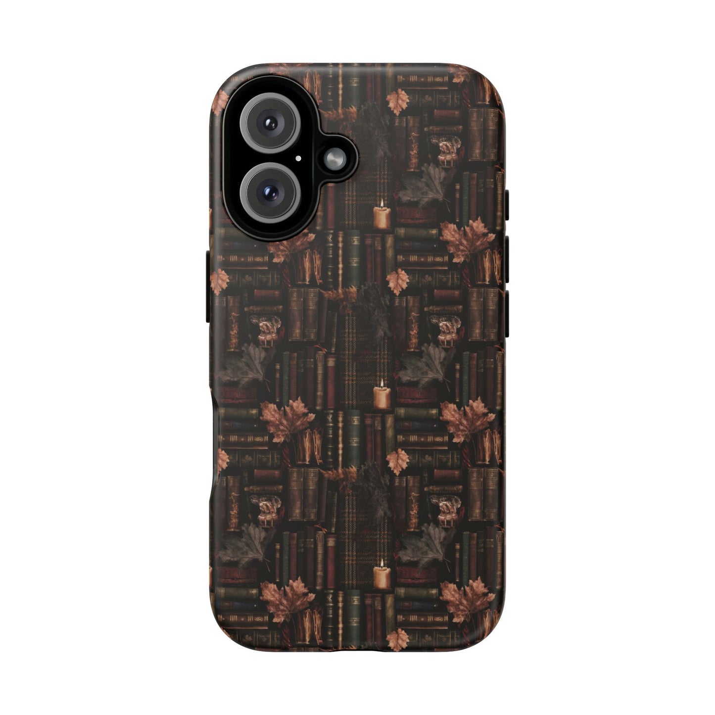 Gothic Phone Case Dark Academia Literary iPhone Samsung Cover with Books & Flowers, Phone case