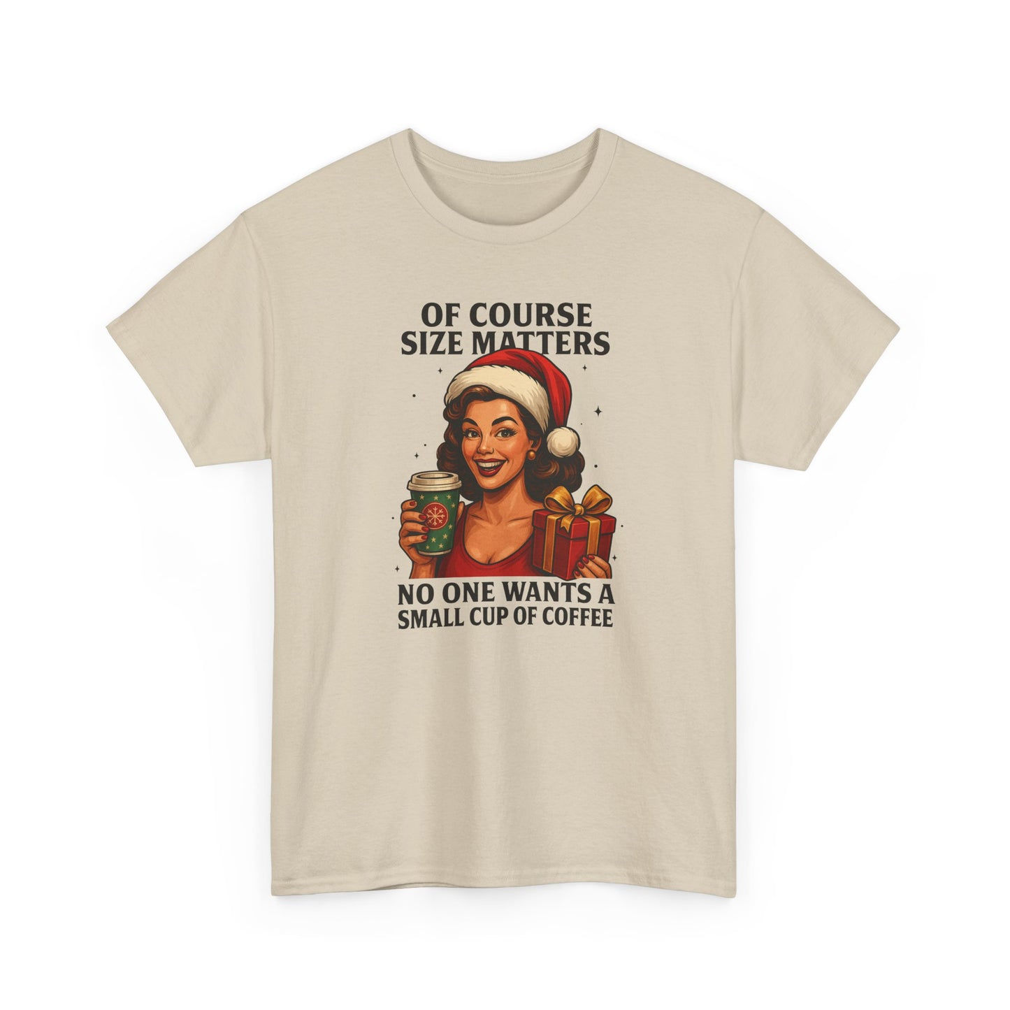 Funny Coffee Christmas Sweatshirt, Of Course Size Matters, Holiday Coffee Lover Gift, Retro Santa Coffee Sweatshirt, Xmas Winter Crewneck