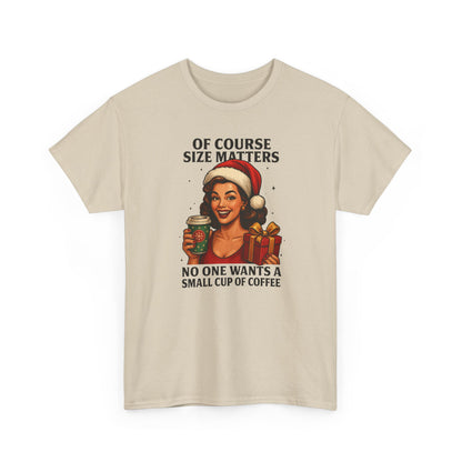 Funny Coffee Christmas Sweatshirt, Of Course Size Matters, Holiday Coffee Lover Gift, Retro Santa Coffee Sweatshirt, Xmas Winter Crewneck