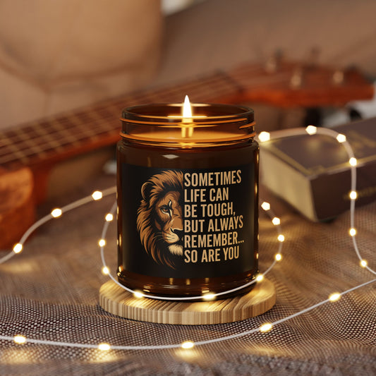 Scented Soy Candle, Inspirational Gift for Self-Care, Relaxation, Home Decor, Lion Design, Birthday, Encouragement