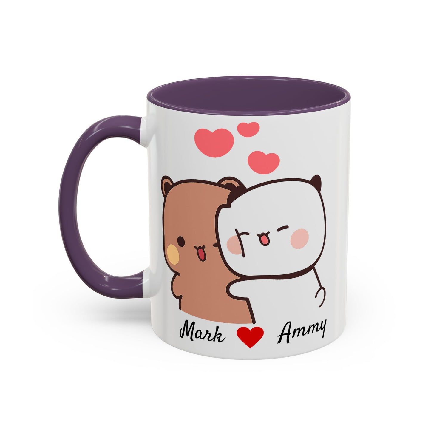 Personalized Dudu Bubu Mug | Cute Bear Coffee Cup | Color Handle Mug | Birthday Christmas Gift | Funny Mug for Her Him Valentine Gift