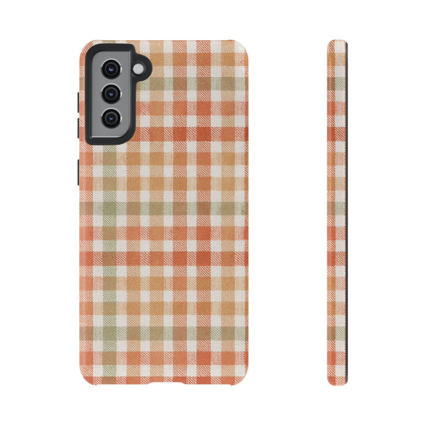 Boho Checkered Phone Case | Neutral Aesthetic Plaid Case | Retro Minimalist Check Design | iPhone Cover | Samsung Cover