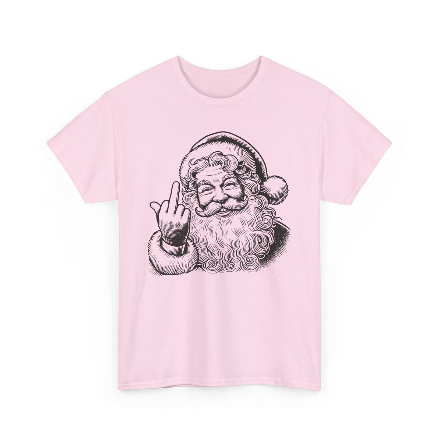 Funny Santa Heavy Cotton Tee, Christmas T-Shirt, Holiday Humor Top, Grumpy Santa Gift, Unisex Graphic Tee - Festive Santa Shirt, Christmas