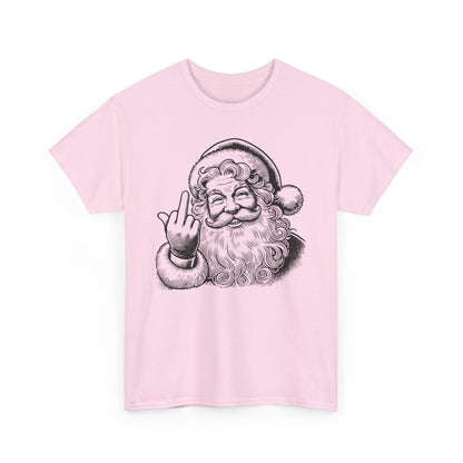 Funny Santa Heavy Cotton Tee, Christmas T-Shirt, Holiday Humor Top, Grumpy Santa Gift, Unisex Graphic Tee - Festive Santa Shirt, Christmas