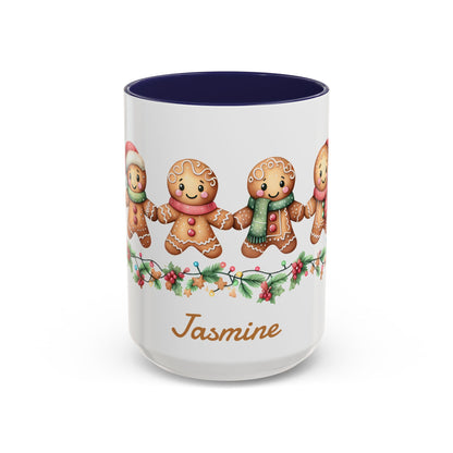 Personalized Gingerbread Friends Coffee Mug, Holiday Mug, Christmas Decor, Personalized Coffee Cup, Gift for Her, Winter Wonderland