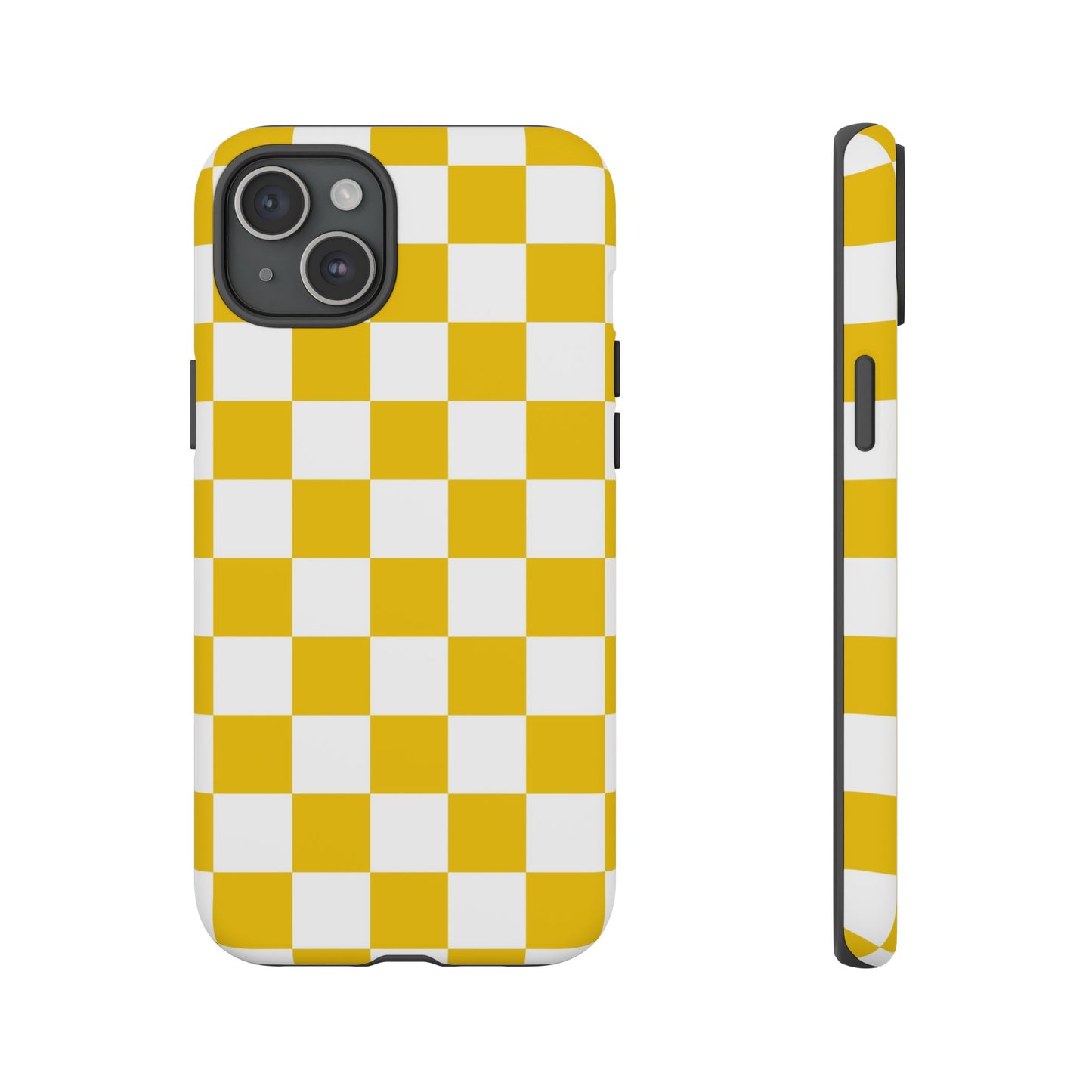 Yellow Checkered Phone Case - iPhone 17 Pro, 17, 16, 15, 14, 13, 12, 11, X, XR, XS MAX, Gift for Friends