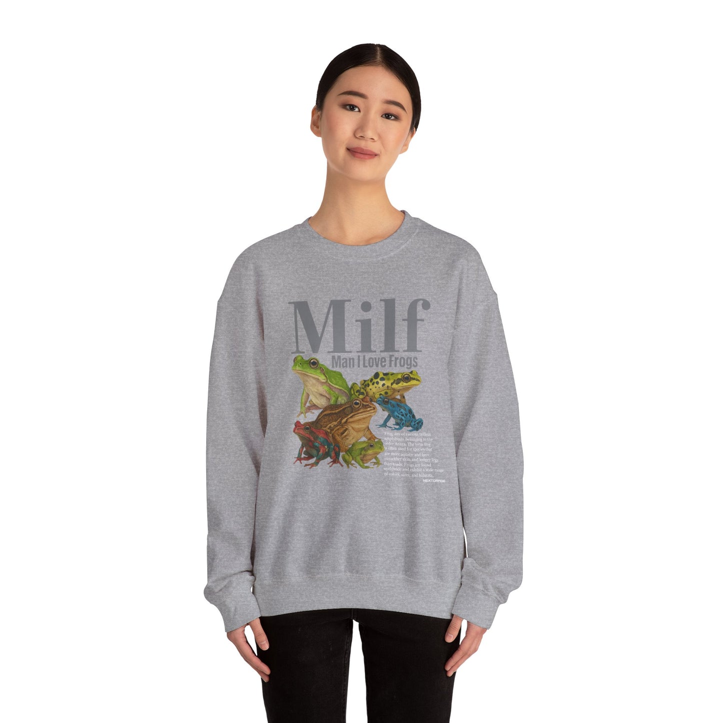 Man I Love Frogs Sweatshirt, Vintage Style Meme Frog Sweater, Funny Gen Z ''MILF'' Frog Crewneck, Inappropriate Gag Gift, Cozy Pullover
