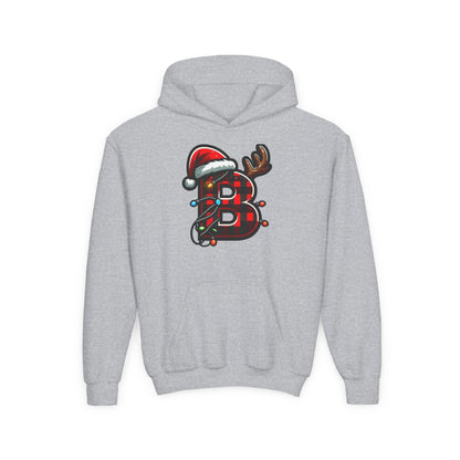 Personalized Festive Reindeer Hoodie for Kids, Christmas Sweatshirt hoodie, Holiday Gift, Cozy Winter Attire, Personalized Youth Hoody