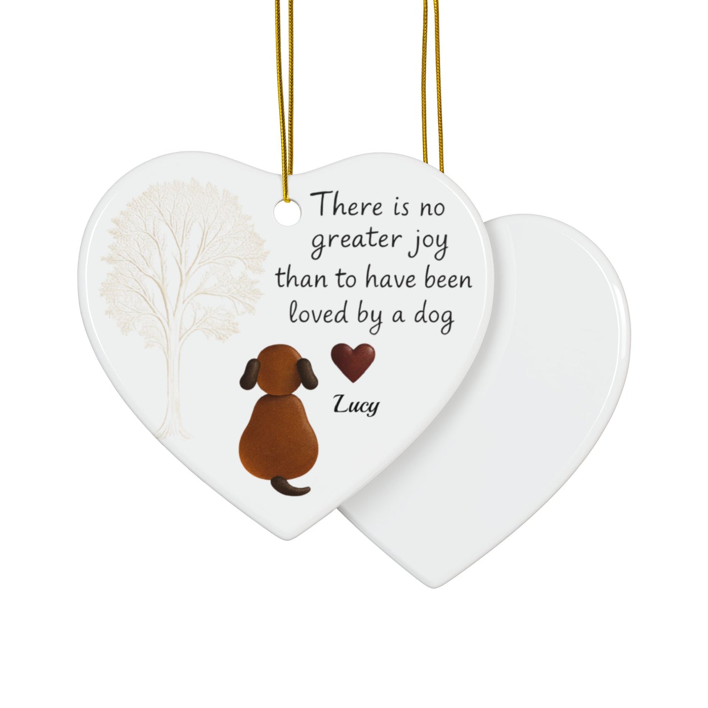 There Is No Greater Joy Dog Ornament, Pet Memorial Ceramic Keepsake, Dog Lover Christmas Ornament, Pet Quote Decor