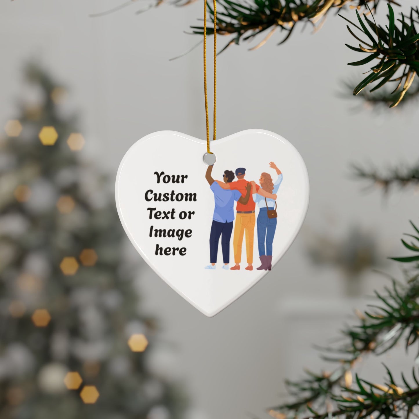 Personalized Little Hug Ornament, Cute Christmas Tree Decoration for Friends, Family, or Coworkers, Funny Holiday Gift, Friendship Keepsake