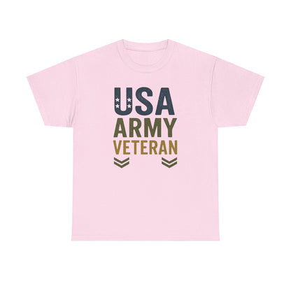 USA Army Veteran Cotton Tee, Veteran Gift, Patriotic Apparel, Memorial Day T-Shirt, Military Pride Top, Navy Veteran T-Shirt