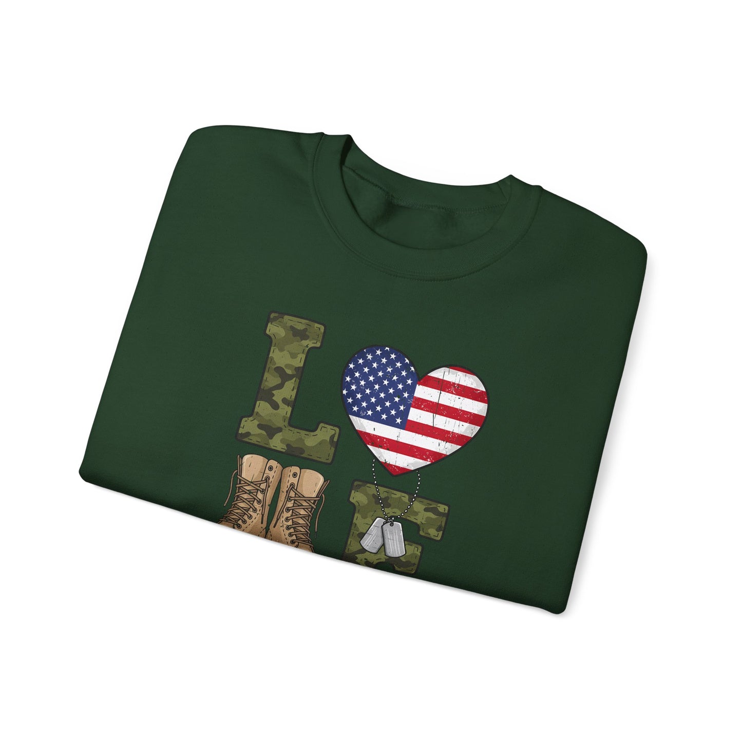 Love Our Veterans sweatshirt | Gift For Veteran | Veteran Sweatshirt | Gift For Dad | military boots American flag camouflage