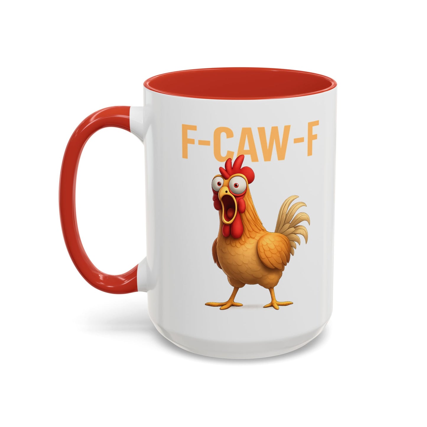 Funny Rooster Mug F-CAW-F Chicken Coffee Mug, Adult Humor Farm Animal Cup, Chicken Meme Mug, Gag Gift 11oz 15oz
