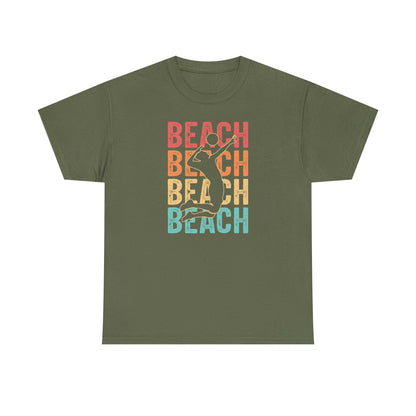 Beach Vibes Unisex Heavy Cotton Tee, Summer T-Shirt, Beachwear, Vacation Apparel, Graphic Tee, Gift for Beach Lovers