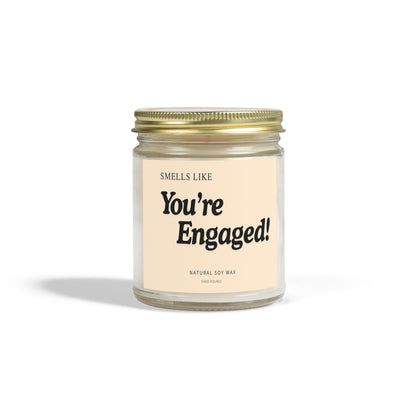 Engagement Scented Candle, You're Engaged Gift, Wedding Celebration, Romantic Home Decor, Natural Soy Wax, Candle for Couples