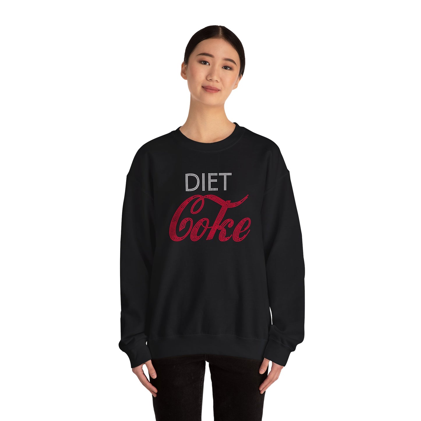 Diet Coke Sweatshirt, Funny Soda Lover Crewneck, Rhinestone Style Graphic Sweatshirt, Cozy Casual Pullover Gift for Her