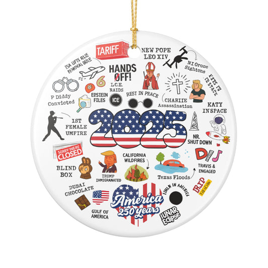 2025 Year in Review Christmas Ornament, Funny Political Christmas Tree Decor, Major Notable Events Remember Gifts, Year to Remember Ornament