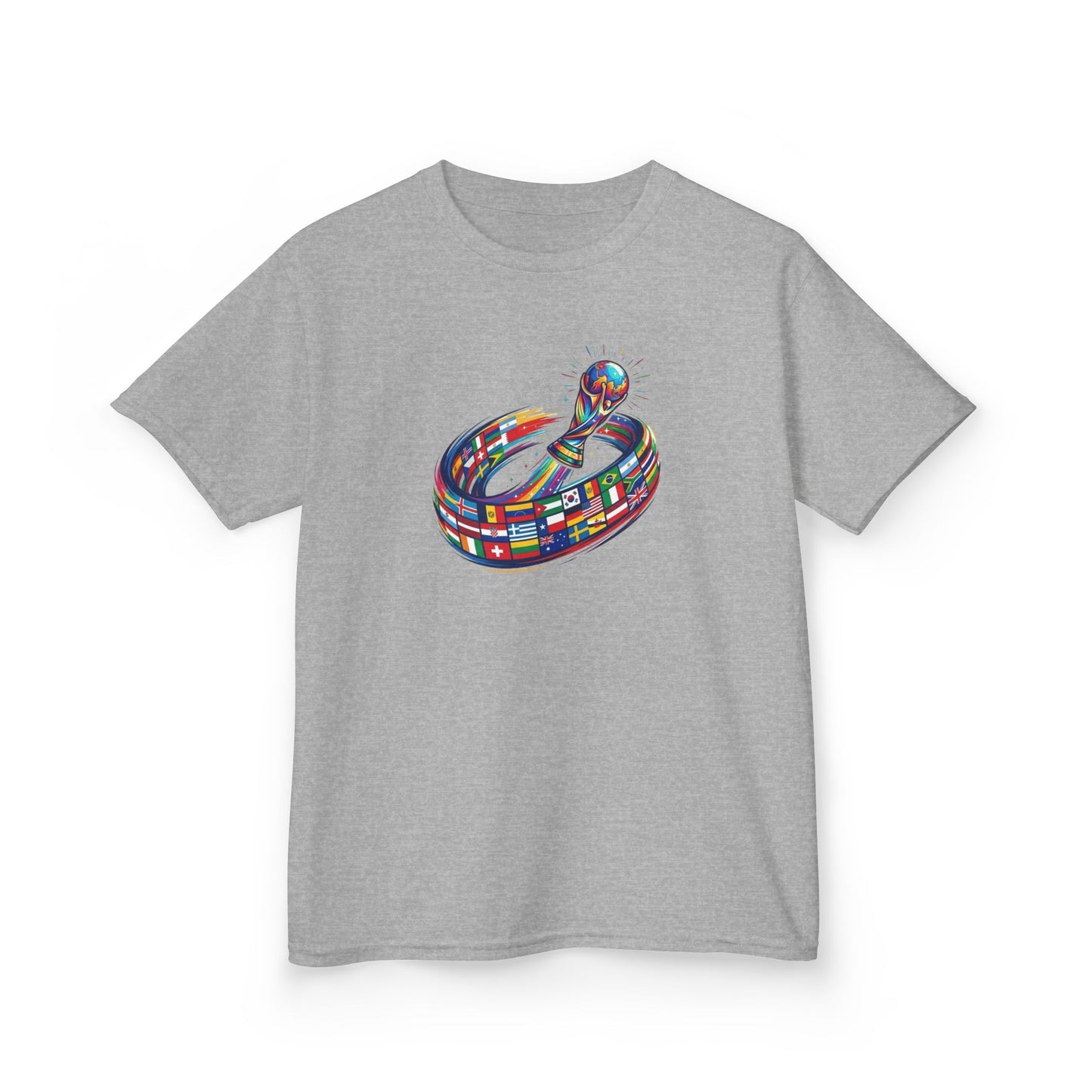 Colorful Flags Kids T-Shirt | International Flags Tee | Fun Support Shirt | 2026 World Cup USA T-Shirt, Political Soccer Fan Tee