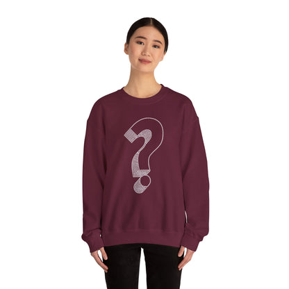 Rhinestone Question Mark Sweatshirt | Sparkly Mystery Icon Crewneck