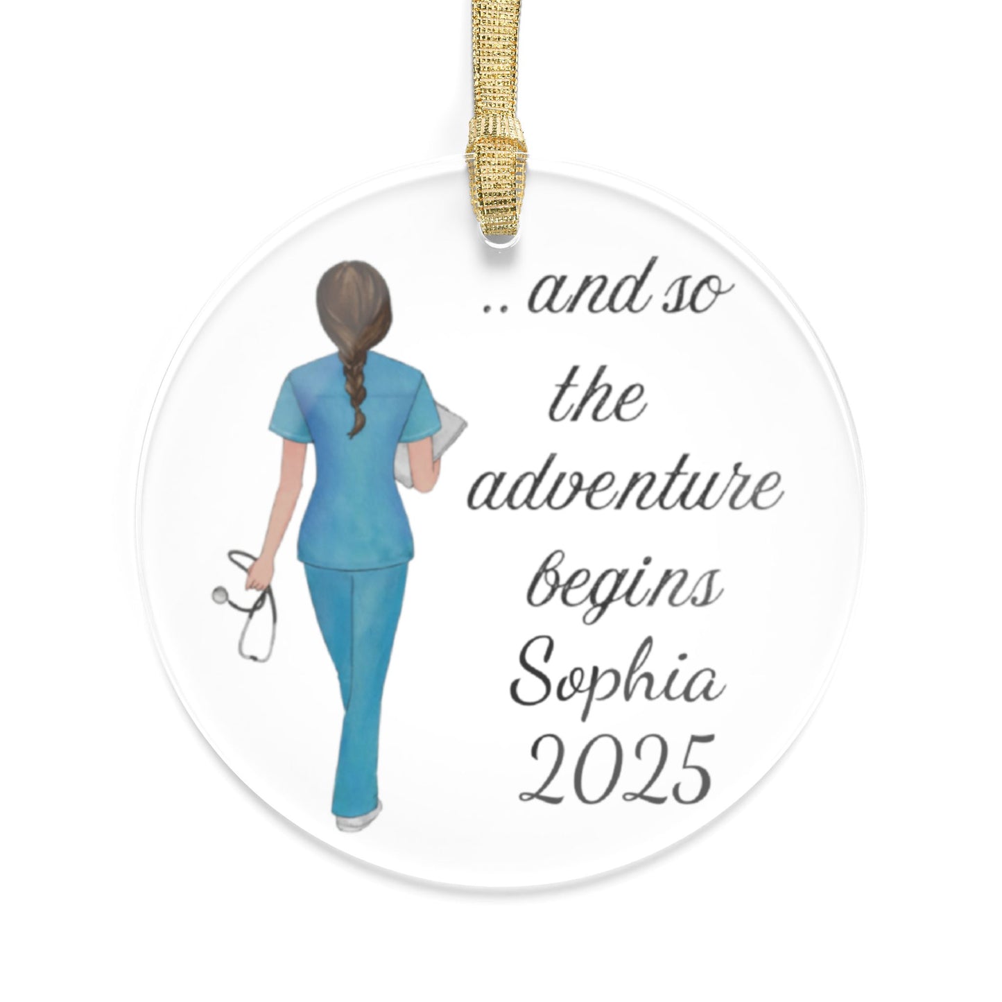 Personalized Nurse Ornament, New Nurse Gift, Nurse Christmas Ornament, Graduation Ornament, RN Gift, BSN Gift, Nursing Graduation Gift