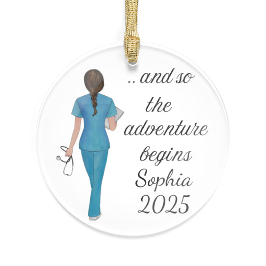Personalized Nurse Ornament, New Nurse Gift, Nurse Christmas Ornament, Graduation Ornament, RN Gift, BSN Gift, Nursing Graduation Gift