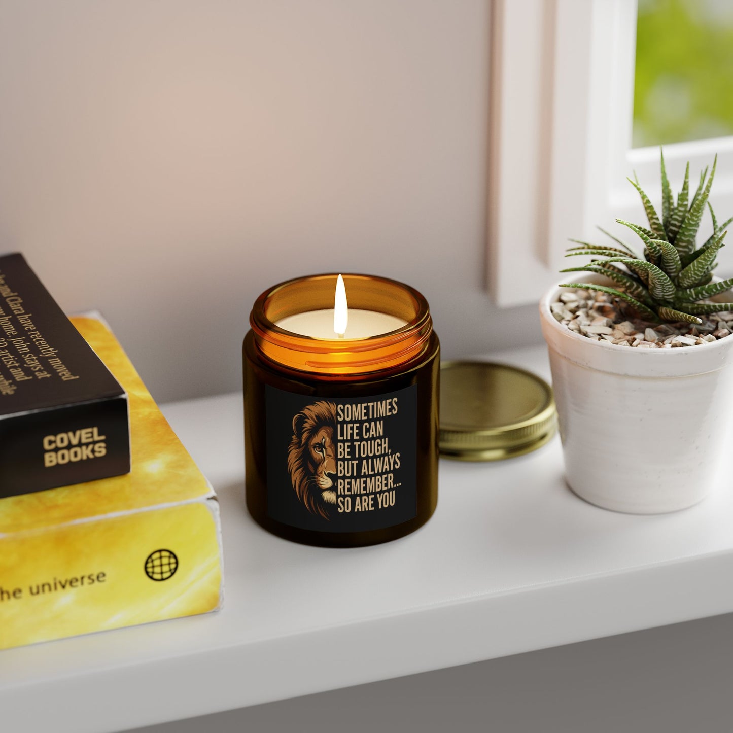 Inspirational Scented Candles, Motivational Gift for Home, Aromatherapy, Relaxation, Lion Design, Self-Care