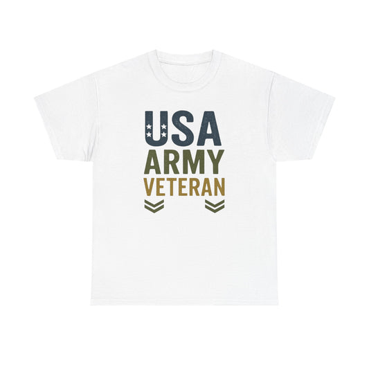 USA Army Veteran Cotton Tee, Veteran Gift, Patriotic Apparel, Memorial Day T-Shirt, Military Pride Top, Navy Veteran T-Shirt