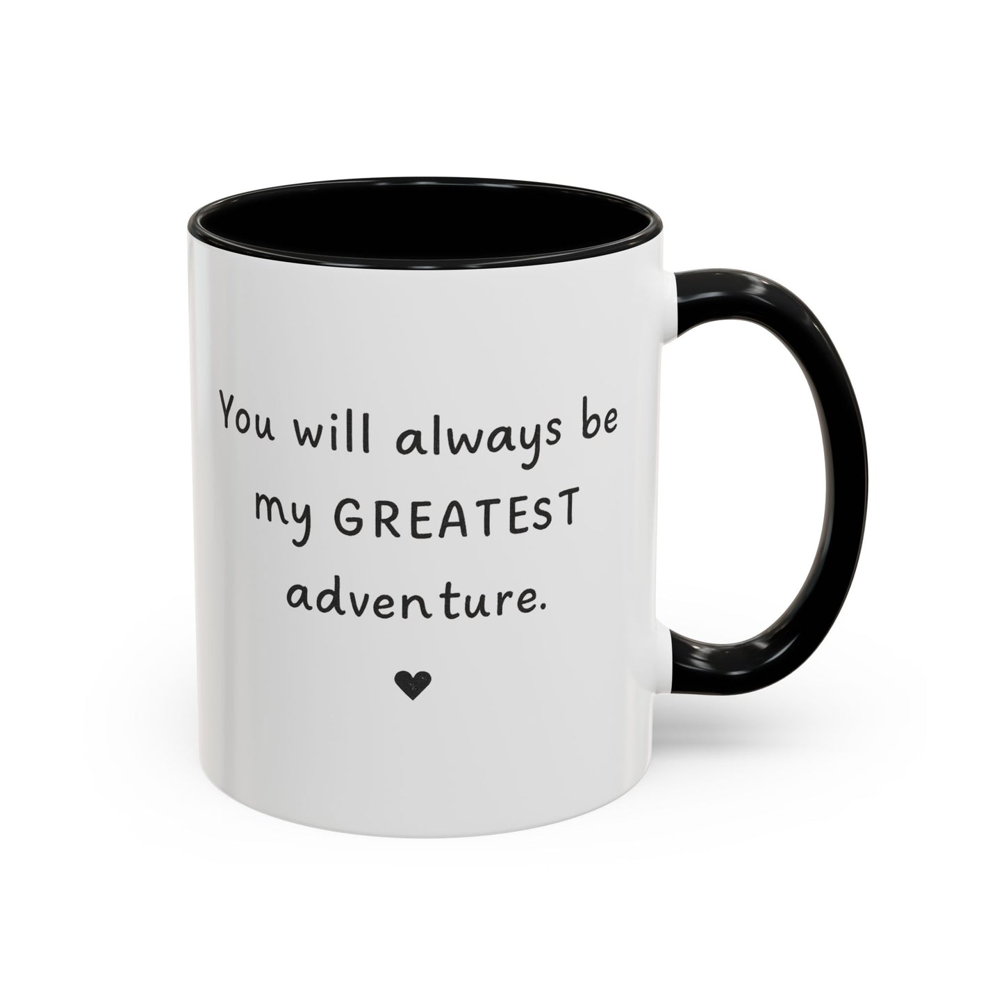 You're My Greatest Adventure Coffee Cup, Custom Line Drawing Couple Mug, Anniversary Gift For Husband Wife, Engagement Gift, Valentine's Day