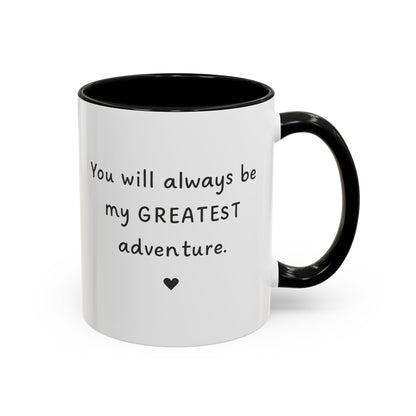 You're My Greatest Adventure Coffee Cup, Custom Line Drawing Couple Mug, Anniversary Gift For Husband Wife, Engagement Gift, Valentine's Day
