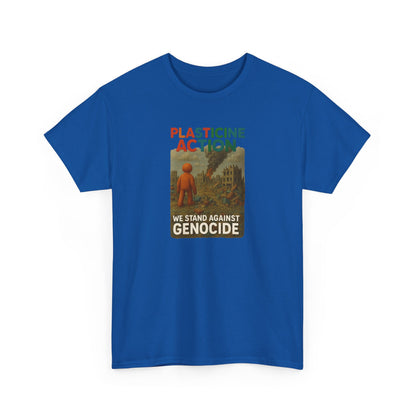 Plasticine Action Heavy Cotton Tee, Stand Against Genocide, Activist Wear, Social Justice Shirt, Awareness Tee, Thought Provoking Apparel