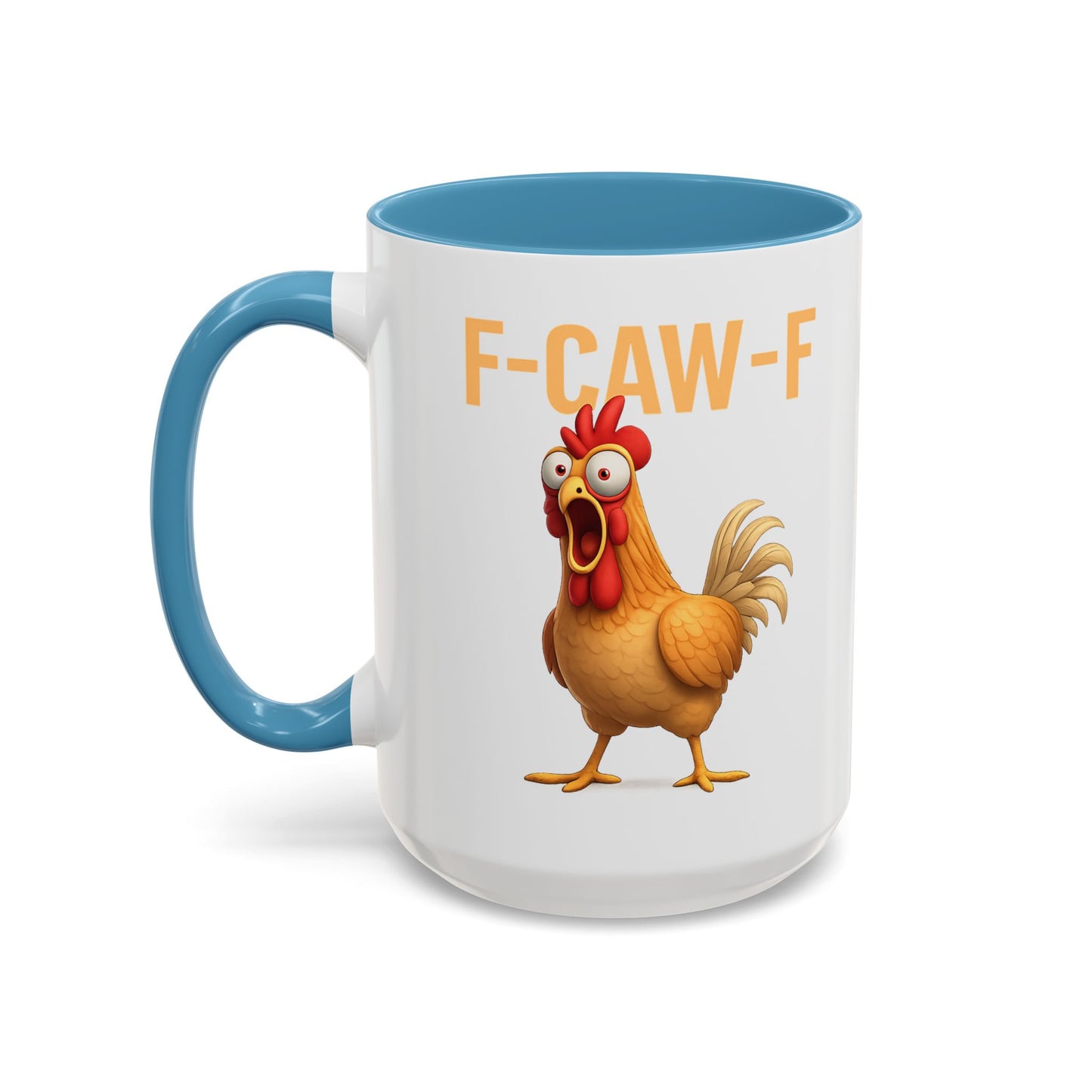 Funny Rooster Mug F-CAW-F Chicken Coffee Mug, Adult Humor Farm Animal Cup, Chicken Meme Mug, Gag Gift 11oz 15oz