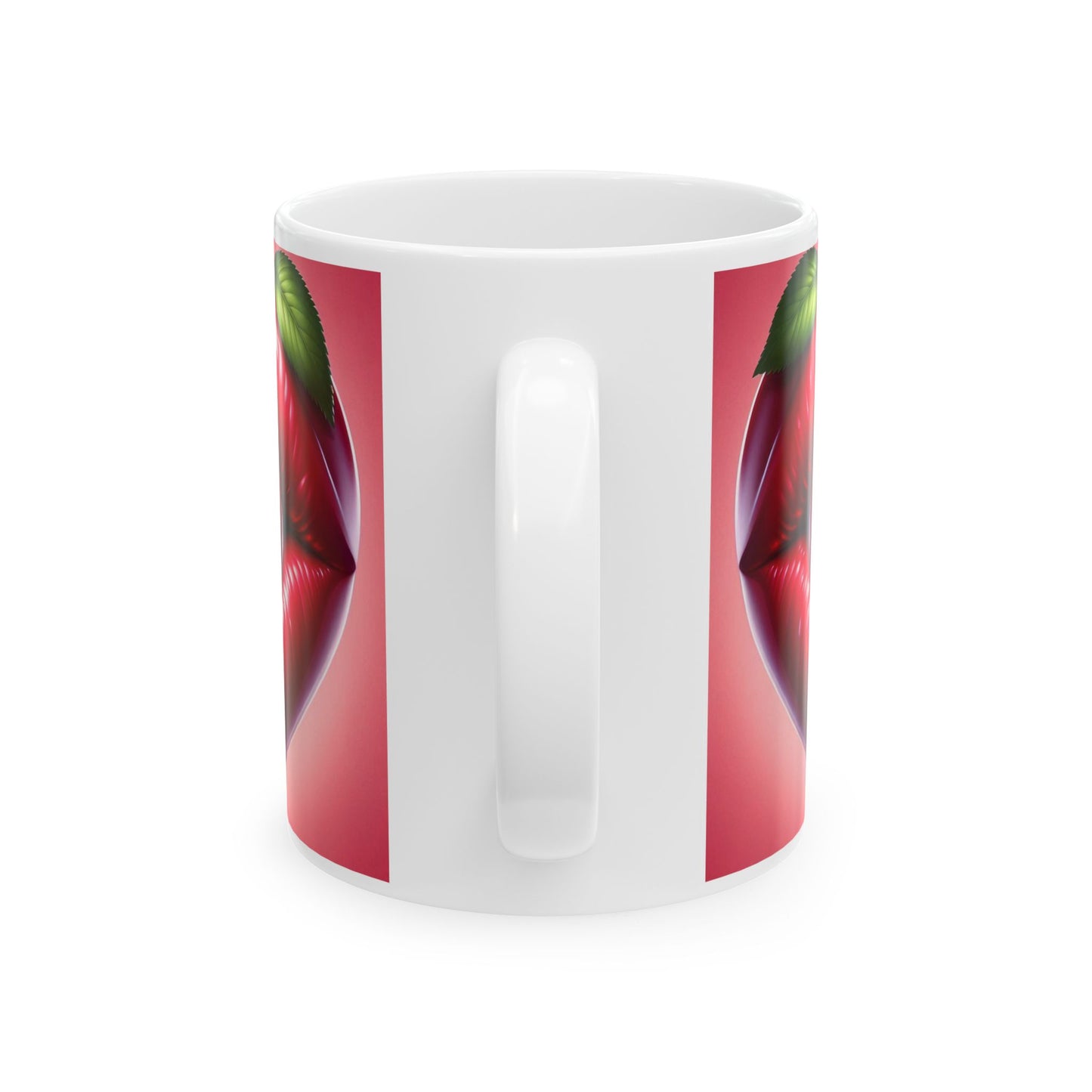 Cherry Lips Mug, Cute Retro Coffee Mug, Pop Art Ceramic Cup, Aesthetic Lips Design Mug, Gift for Coffee Lovers, 11oz 15oz