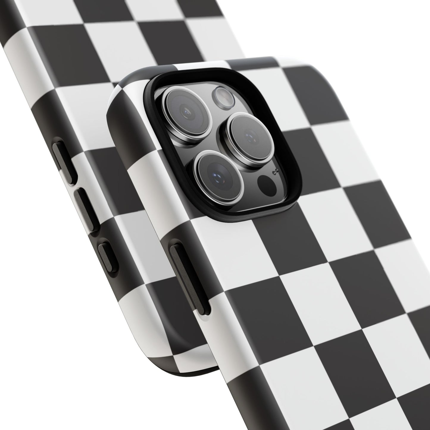 Black and White Checker iPhone Case, Stylish iPhone Cover for Teens, Holiday Gift, Unique Mobile Accessories, Tough Protection