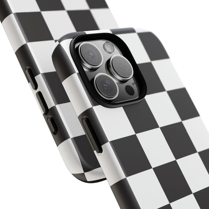 Black and White Checker iPhone Case, Stylish iPhone Cover for Teens, Holiday Gift, Unique Mobile Accessories, Tough Protection