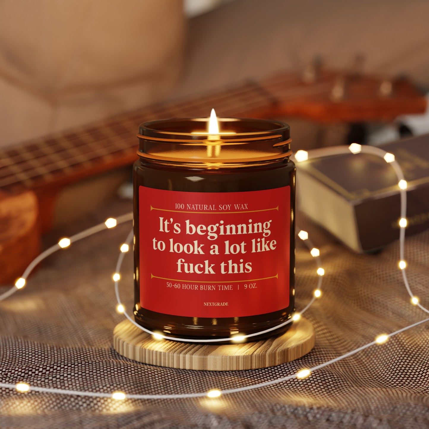 Funny Christmas Candle | "It's Beginning to Look a Lot Like F*ck This" Soy Candle | Amber Jar | Holiday Gift, Scented Candle | Stress Relief