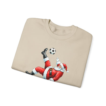 Festive Santa Soccer Crewneck Sweatshirt, Christmas Apparel, Winter Fashion, Holiday Gifts, Sports Lover, Cute Santa Design