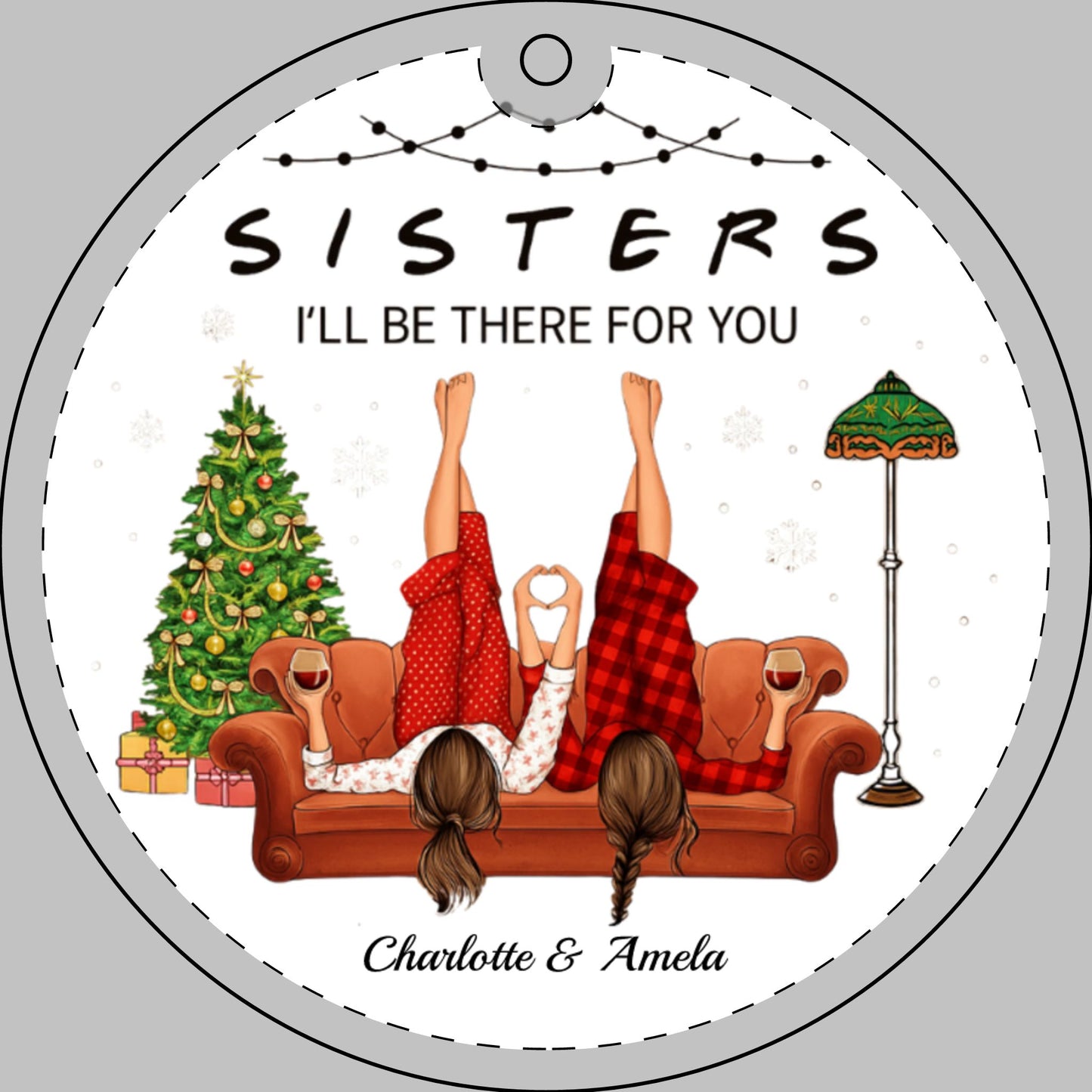 Personalized Sisters Ornament, Besties Christmas Gift, Best Friend Christmas Ornament, friend christmas ornament, Sister Gift