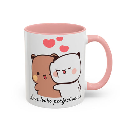 Personalized Dudu Bubu Mug | Cute Bear Coffee Cup | Color Handle Mug | Birthday Christmas Gift | Funny Mug for Her Him Valentine Gift