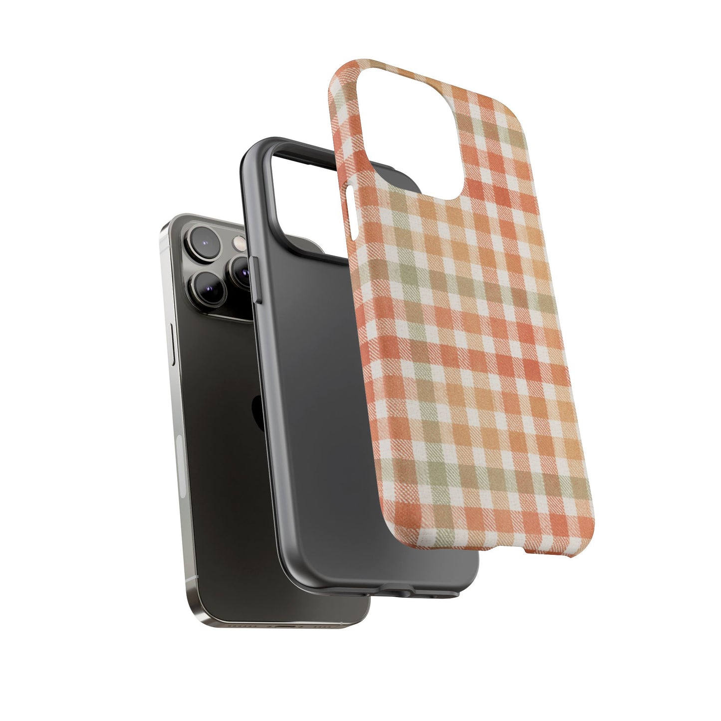 Boho Checkered Phone Case | Neutral Aesthetic Plaid Case | Retro Minimalist Check Design | iPhone Cover | Samsung Cover