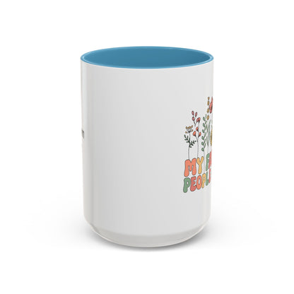 Personalized Floral Accent Mug, My Favorite People Call Me Coffee Cup, Perfect Gift for Friends, Family, Birthdays, Home Décor