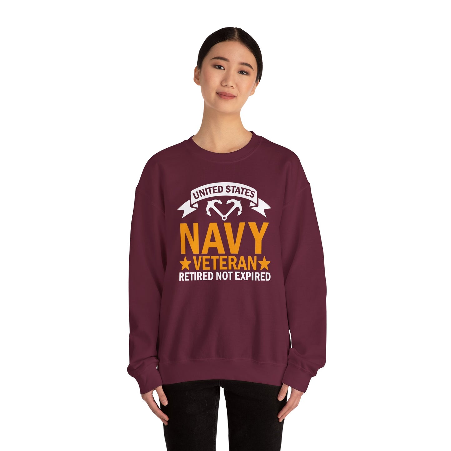 Navy Veteran Crewneck Sweatshirt, Military Pride Sweater,  Gift for Veterans, Retirement Gift, Casual Comfort Wear, Gift for mom