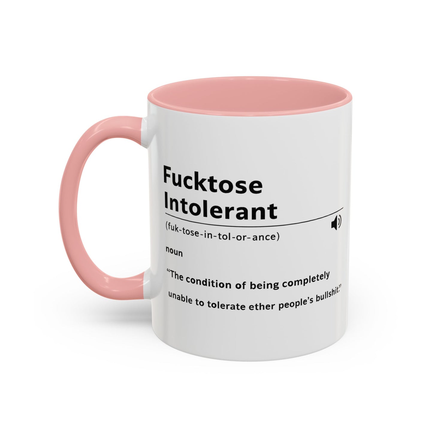 Fucktose Intolerant Definition Mug, Funny Accent Coffee Mug 11oz 15oz, Sarcastic Adult Humor Mug, Gag Gift for Friends